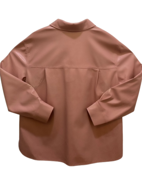 Margaret Pink Vegan Leather Shirt