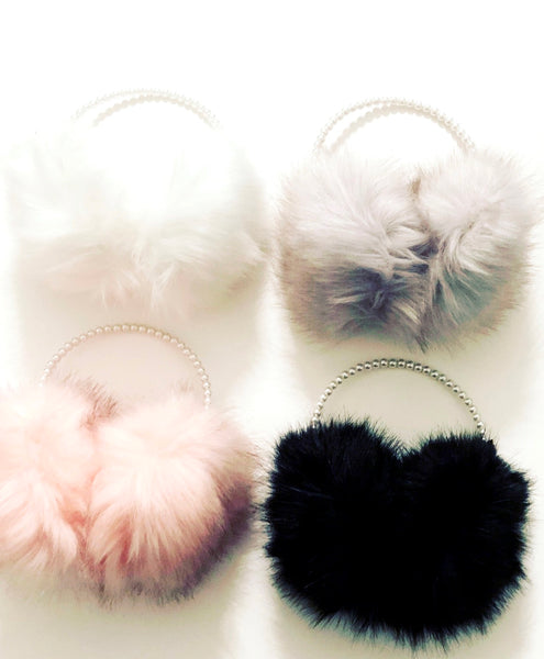 Faux Fur Pretty Girl Pearl Earmuffs