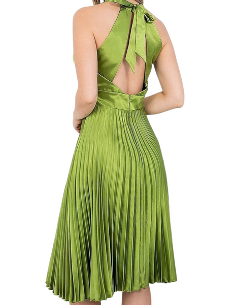 Ivy League Green Pleated Dress